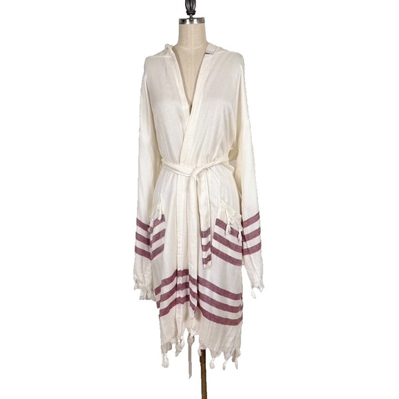 VAROL Women's Organic Bamboo Robe Beach Cover Up XL Resort Vacation Boho Chic - Picture 2 of 10